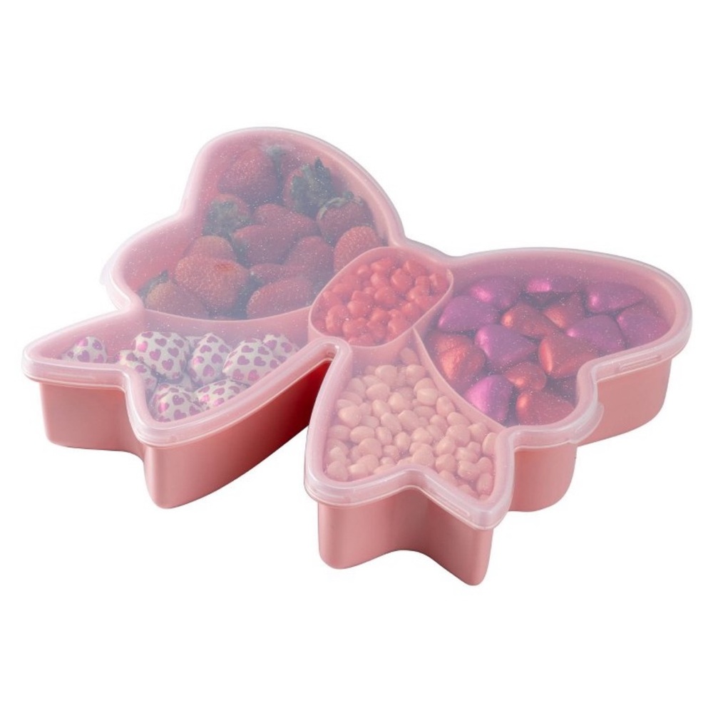 Large Sparkle Bow Snack Box Food Storage Container Valentine SHIP ASAP CWC Pink - Picture 5 of 11